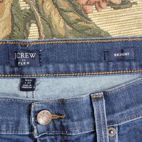 J. Crew Jeans Mens 31x28* Blue Dark Wash Skinny Leg Flex Stretch Denim AM273 - Picture 12 of 14